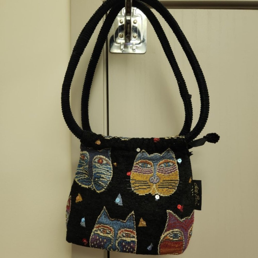 Laurel Burch Sequin Cat Face Hand Bag